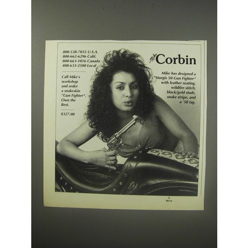1990 Corbin Sturgis 50 Gun Fighter Seat Ad