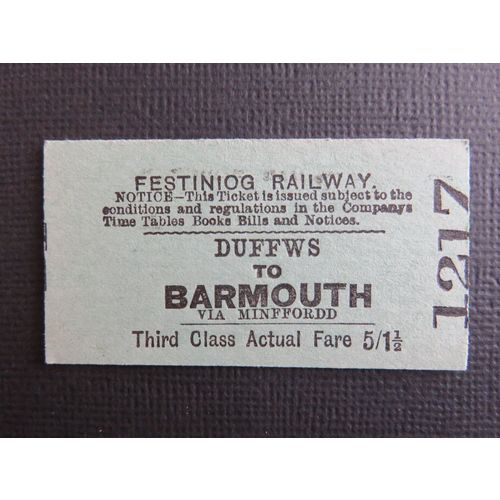 Festiniog Railway Duffws-Barmouth Edmondson Ticket #5