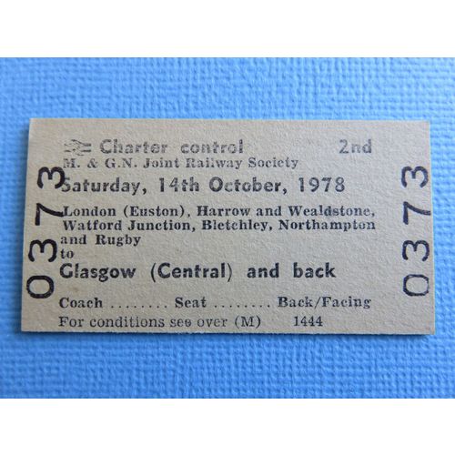 BR Charter Control London Euston-Glasgow Central Ticket