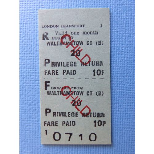 London Transport Walthamstow Child Rtn Ticket