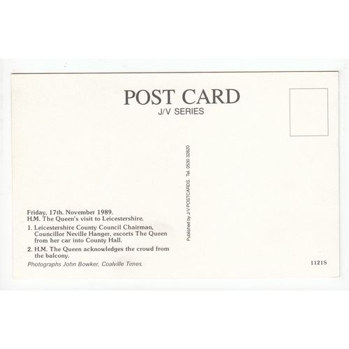 HM The Queen Visit to Leicestershire 1989 Postcard