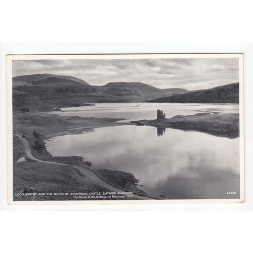 Loch Assynt Ruins of Ardvreck Castle Sutherland 1960 RP Postcard J B White A2238