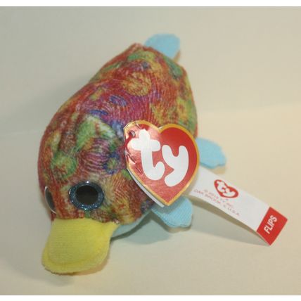 2019 McDonalds Teenie Teeny Tys Flips the Platypus with Tag - Brush Stroke Print