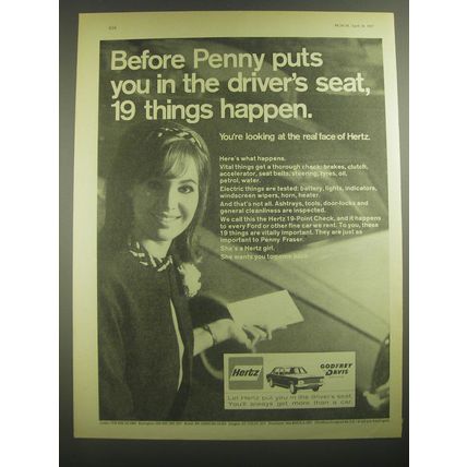 1967 Hertz Rent a Car Ad - Before Penny puts you in the driver's seat