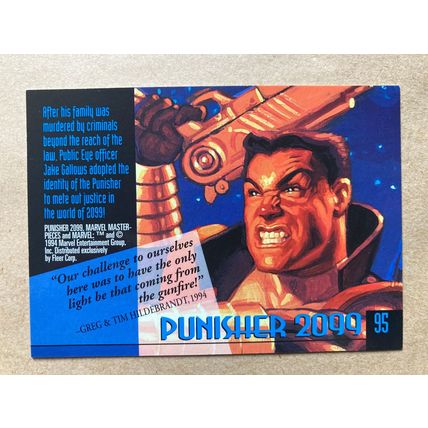 Marvel Masterpieces 1994 Base trading Card # 95 Punisher 2099 (B) Fleer