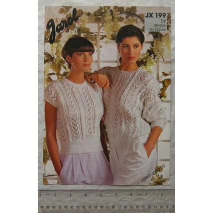 1988 Jarol JX199 lace & cable sweaters, DK, 76-127 cm