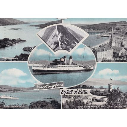 Greetings From The Isle Of Bute Mechanical Clock Postcard
