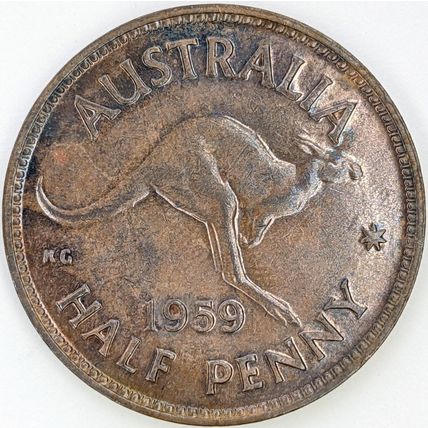 AUSTRALIA 1959 Halfpenny / ½ Penny (E- D)