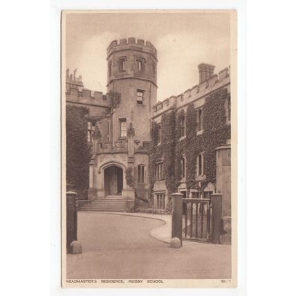 Headmasters Residence Rugby School Postcard Warwickshire