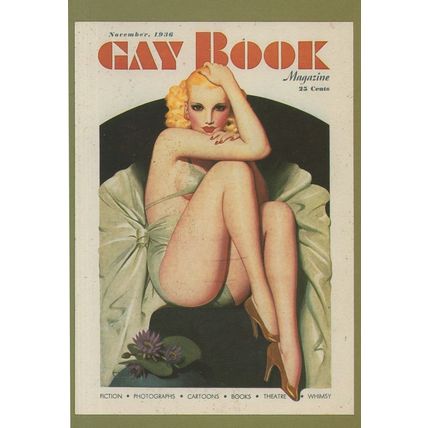 1936 Gay Book Magazine Lesbian Woman Cover Postcard
