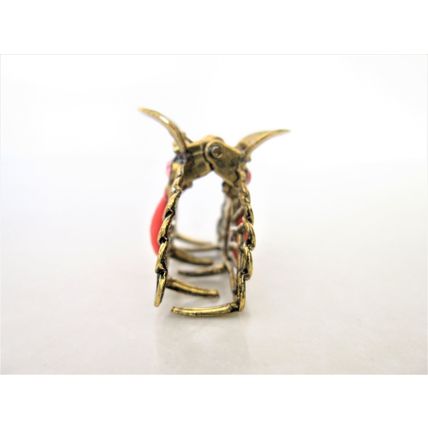 Small peacock shaped jeweled antique bronze hair claw clip