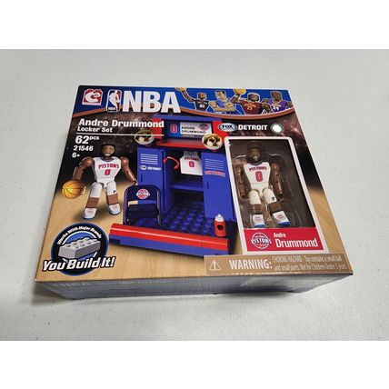 NEW Collectible NBA Detroit Pistons LEGO Locker Set: Andre Drummond 62 piece