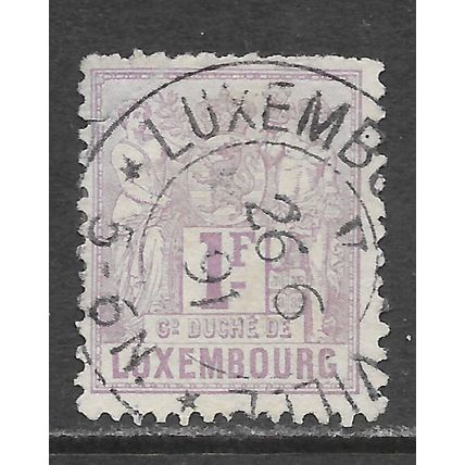 LUXEMBOURG EARLY 1Fr VIOLET SON DATED COPY TABLET TYPE