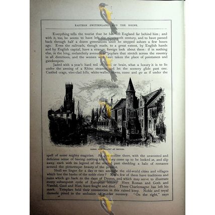 Canal & Belfry, Bruges, Belgium, Book Illustration (Print), c1890