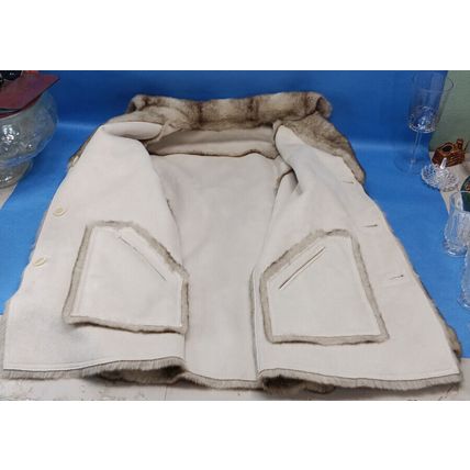 Mint Dennis Basso Brown Faux Fur Coat Jacket Vegan Extra Small XS