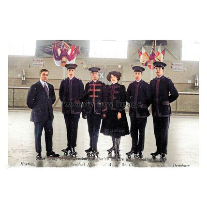 ptc7145 - Yorks' - Early Dewsbury/Batley Empire Roller Skating Staff. print 6x4
