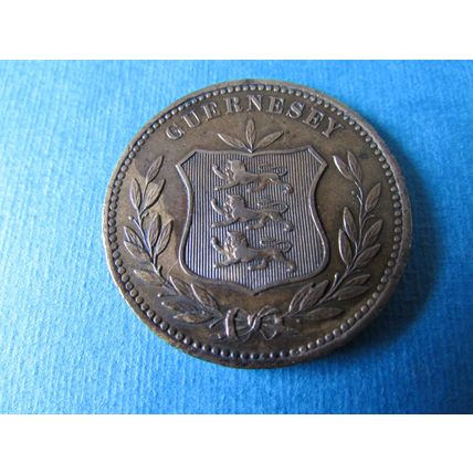 1885H GUERNSEY EIGHT DOUBLES HEATON MINT BIRMINGHAM FREE POST. (gg)