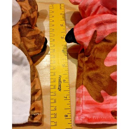 Lot of 2 Animal Hand Puppets Pink Pig & Horse Preschool Toddler Cloth Puppets