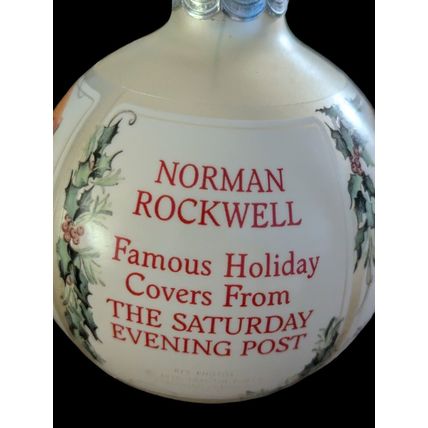 Hallmark Keepsake NORMAN ROCKWELL 1989 Christmas Ornament Glass Ball Santa VTG