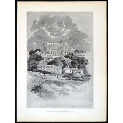CATHEDRAL OF ARUNDEL 1893 George Charles Haité PRINT