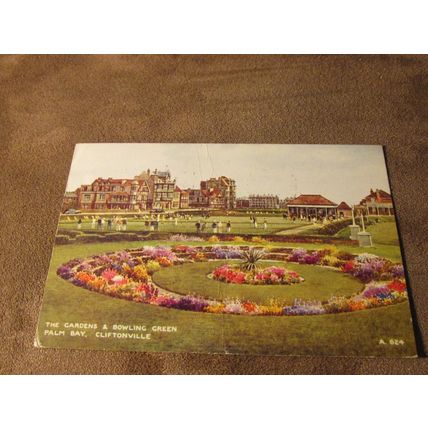 1950 fr Postcard - Bowling Green, Cliftonville Margate Artist Brian Gerald A624