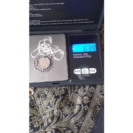 Antique Vintage Victorian 1897 Silver Queen Victoria Coin Pendant on Modern 18 i