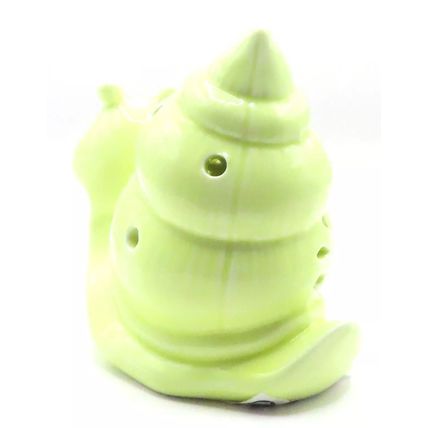 Green Ceramic Snail Figurine Ornament Smiling 10 CM Great Gift Figurine Decor