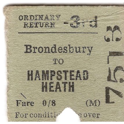 B.T.C. Edmondson Ticket - Brondesbury to Hampstead Heath