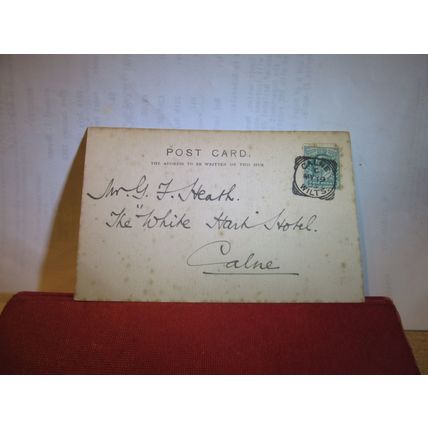 AT THE TROUGH, HORSES used antique postcard by Hildesheimer 1903 pm =