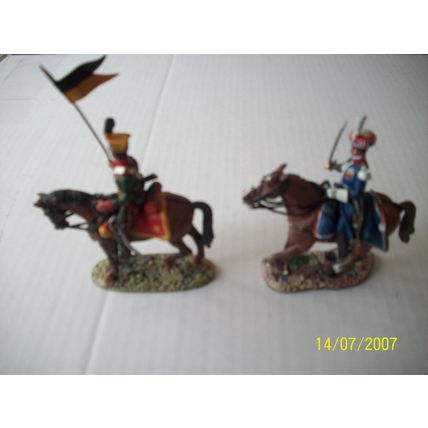 Del Prado Military Soldiers on Horseback X2 Painted Lead Figures ref1