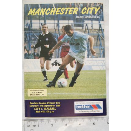 1988 programme Manchester City v. Walsall