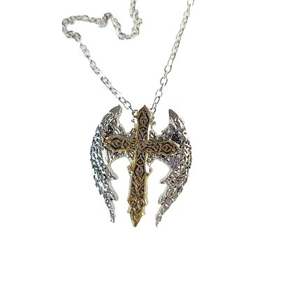 Angel Wings Cross Necklace 2 Tone Color Christmas Birthday Gift A69