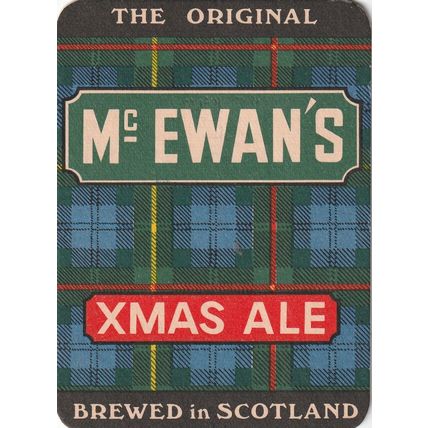 BEER MAT - McEWANS BREWERY - XMAS ALE (EXPORT TO BELGIUM) -(Cat No 024) - (1977)