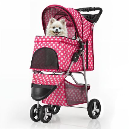 Monibloom 3 Wheels Pet Dog Cat Stroller for Small Medium Dogs Cats, Foldable Jog