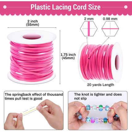 Lanyard String Kit, Cridoz 6Pack Plastic Lacing Cord Gimp String Lanyard Weaving