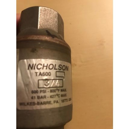 NEW 3/4" NPT NICHOLSON TA600,NICHOLSON TA 600 THERMO DYNAMIC STEAM Trap 600,AL