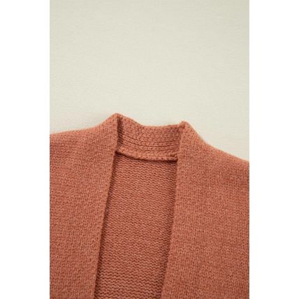 Light French Beige Drop Shoulder Open Front Cropped Cardigan