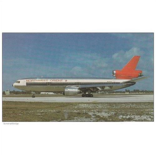 Northwest Orient Douglas DC 10 40 Aircraft Postcard (A21928)