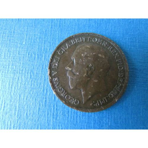 1914 GEORGE V ONE PENNY FREE POST. Y