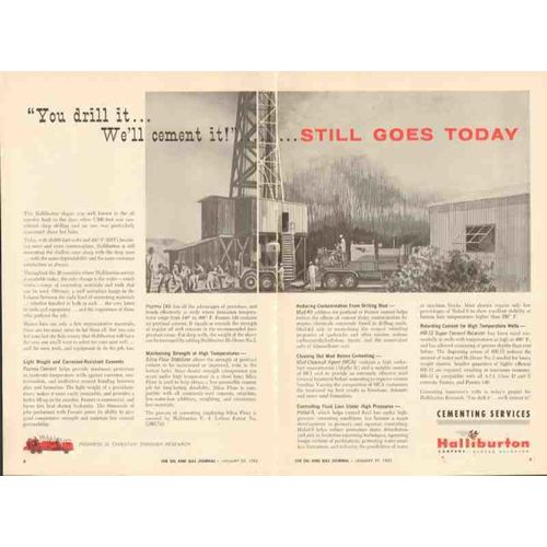 halliburton company 1962 drill cement still today oil well vintage ad