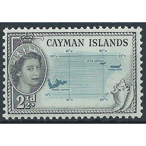 Cayman Islands 1954 SG153 2 1/2d Turquoise-Blue & Black Mounted Mint . ..