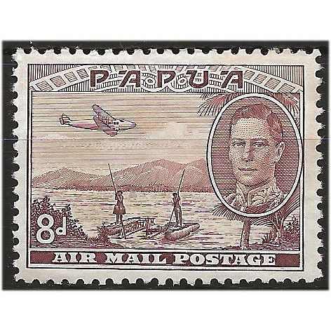 Papua 1939 SG166 8d Brown-Lake AIR Mounted Mint . ..