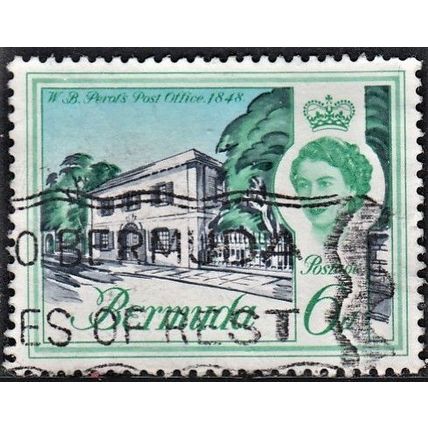 BERMUDA, 1962-68 6d Perot's Post Office, SG 168 (Scott 180), used.