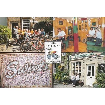 Dalewick Village Bicycle Cyclists Cafe Sweet Shop Gargrave Yorkshire Postcard