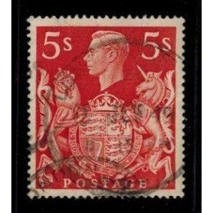 GB 1939 5 Shillings red badge type used SG477