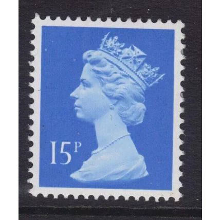 X906Ea 15p Brt Blue RIGHT BAND Unmounted Mint GB Machin