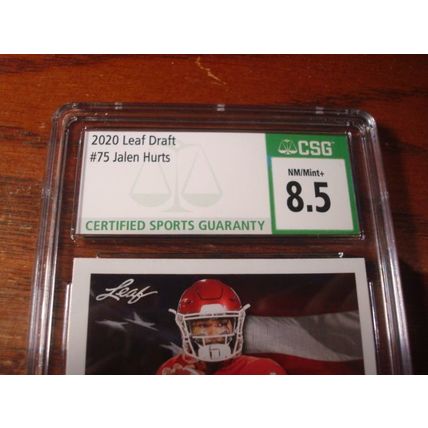 2020 Leaf Draft, Graded Near Mint 8.5, JALEN HURTS, Rc, All American