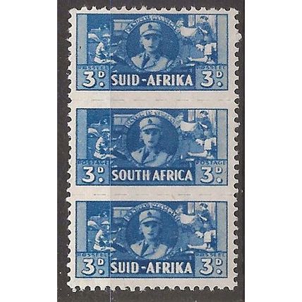 South Africa 1942 SG101 3d Blue War Effort Unit Mounted Mint. . .