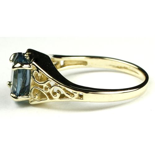 London Blue Topaz, (Concave Cut), 10KY Gold Ring, R005