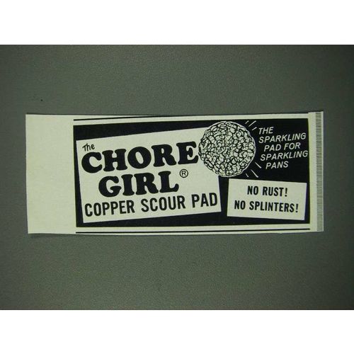 1965 Chore Girl Copper Scour Pad Ad - For Sparkling Pans